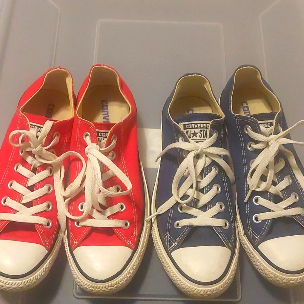 2 pair of women converse in a size 8.